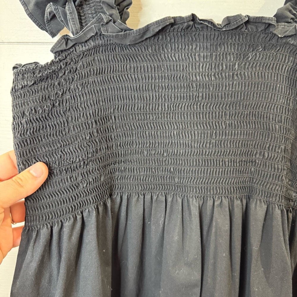 Hill House The Ellie Nap Dress Black Midi Dress with Ruffle Sleeves Size Small - Picture 13 of 14